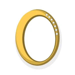 Tessina trouwring geelgoud met 7 diamanten